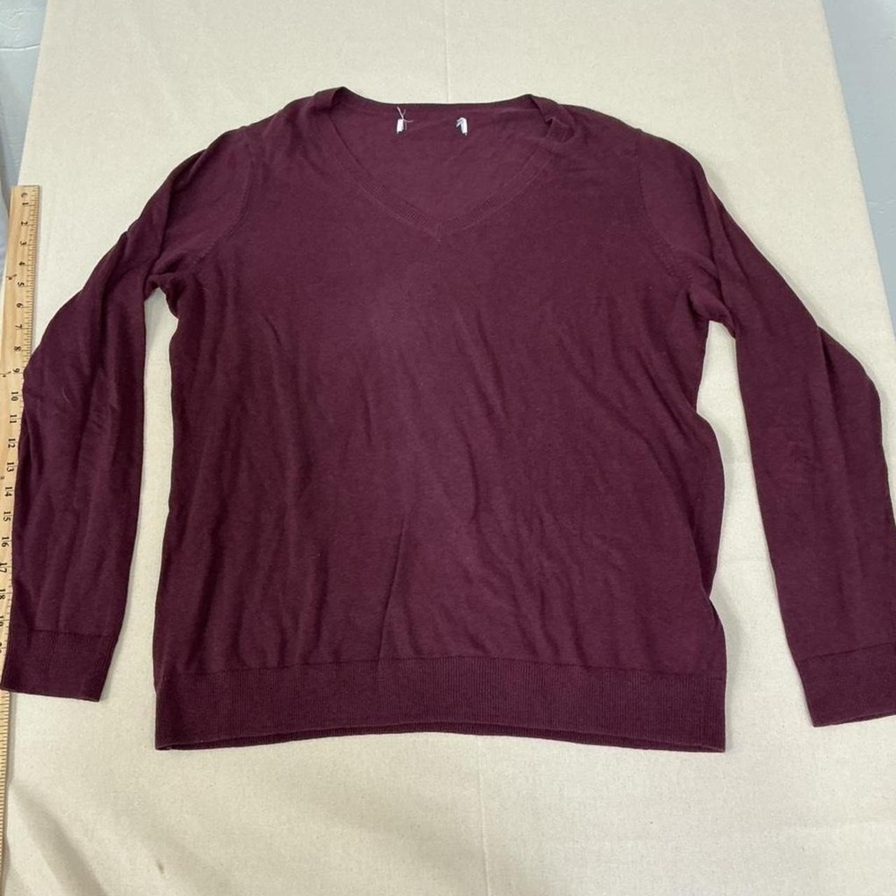 Classic burgundy V-neck sweater
